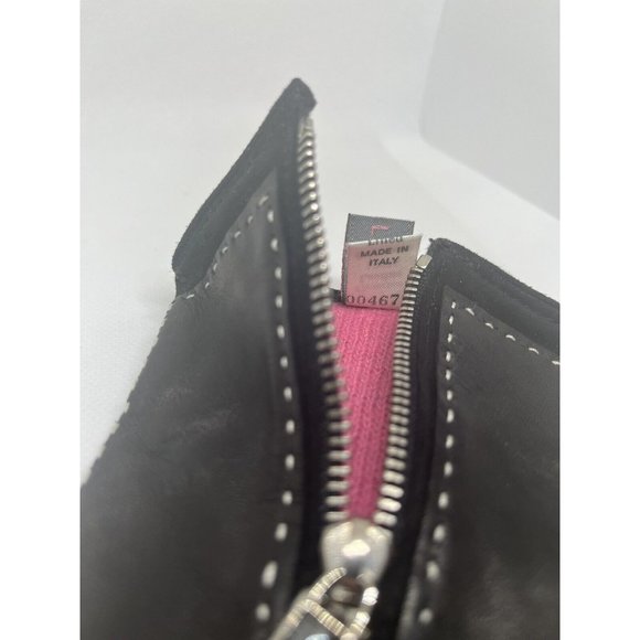 Judith Leiber Leather Cashmere Gloves with Zipper size 7.5 - Picture 4 of 4